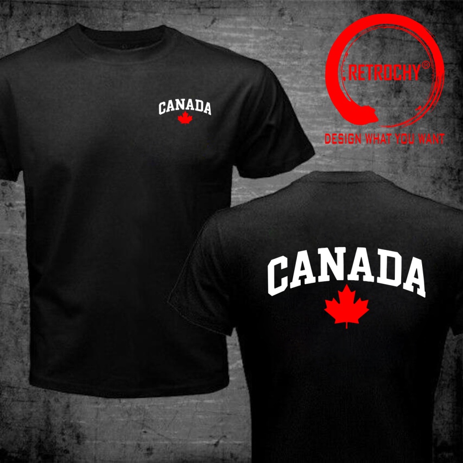 Street Fashion Canada - T-shirt imprimé avec lettres Canada, design