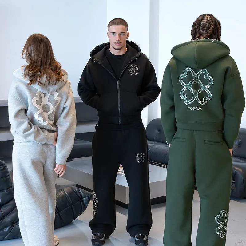 Street Fashion Y2K - Ensemble survêtement homme printemps-automne, sweat à