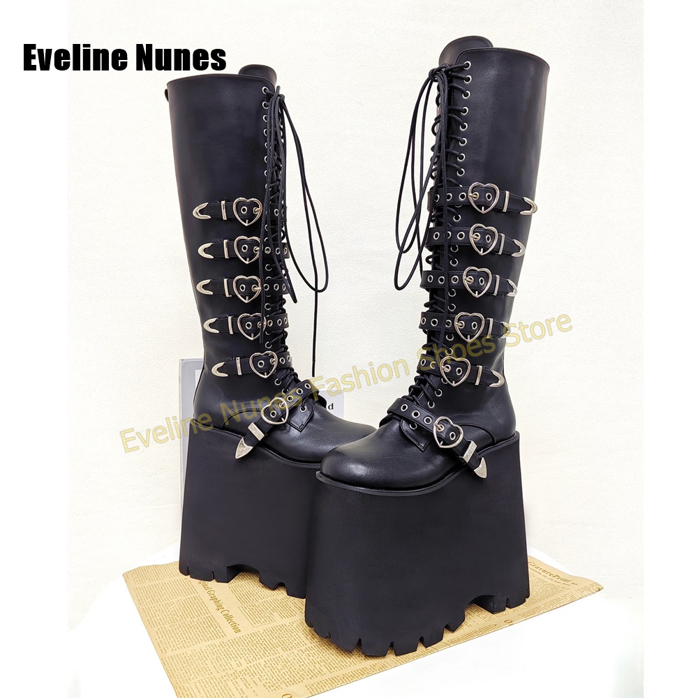 Street Fashion Y2K - Bottes à plateforme haute Y2K Gothic