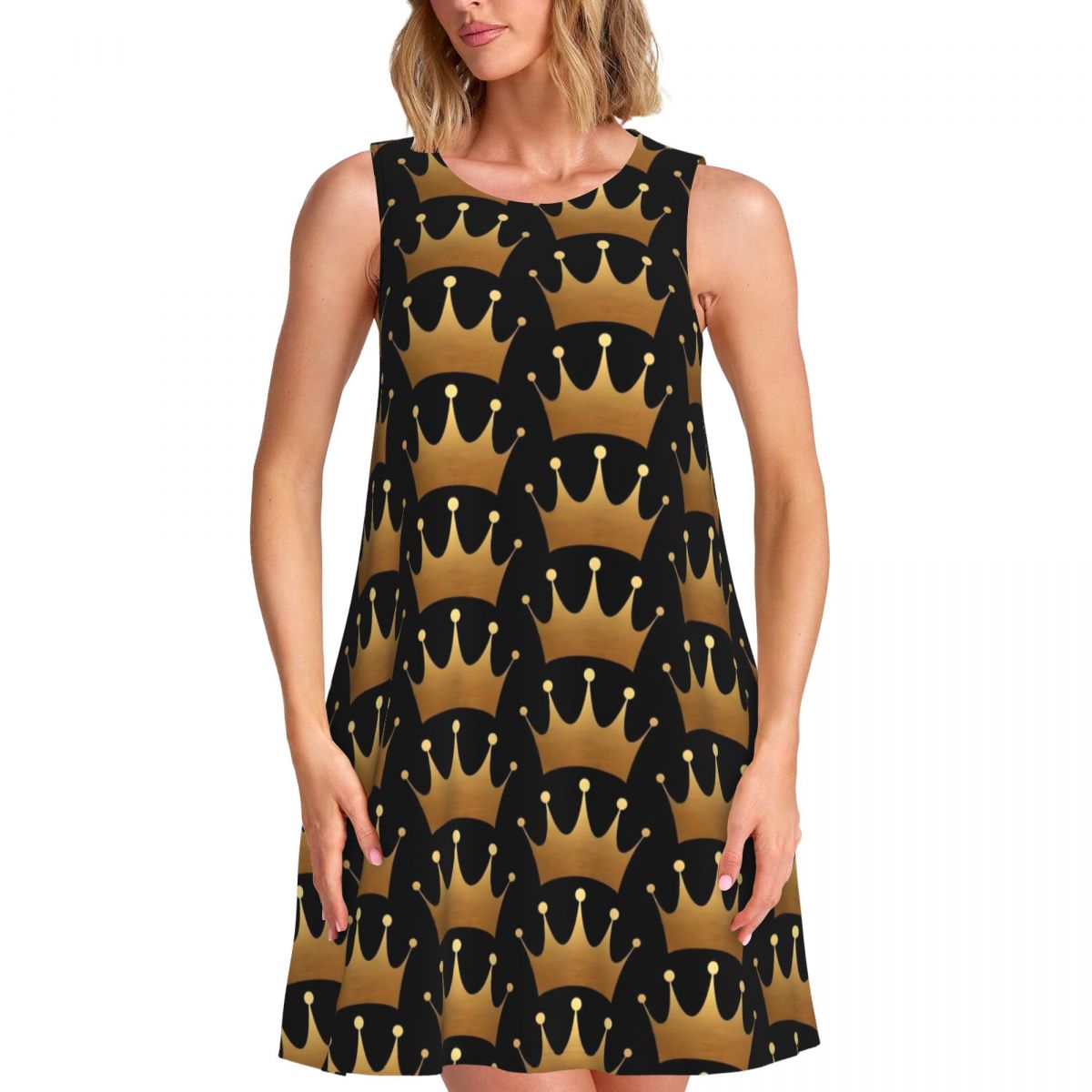 Queen Street Fashion - Robe imprimée Queen, Robe à couronne