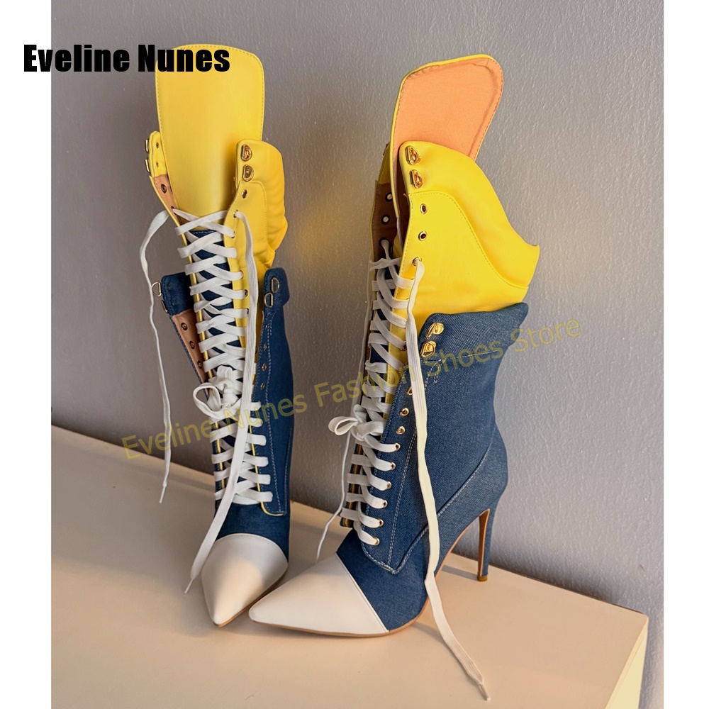Bottes en jean rétro Y2K pour  - Street Fashion Y2K avis et prix