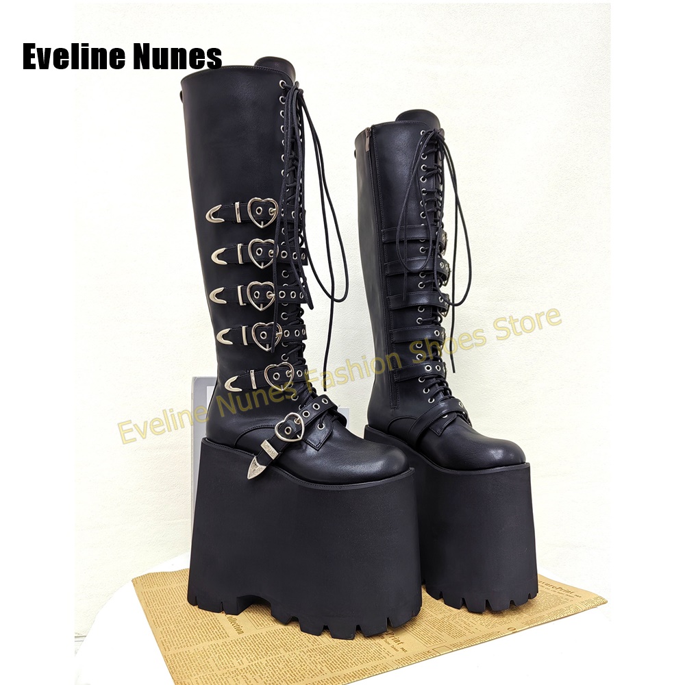 Bottes à plateforme haute Y2K  - Street Fashion Y2K avis et prix